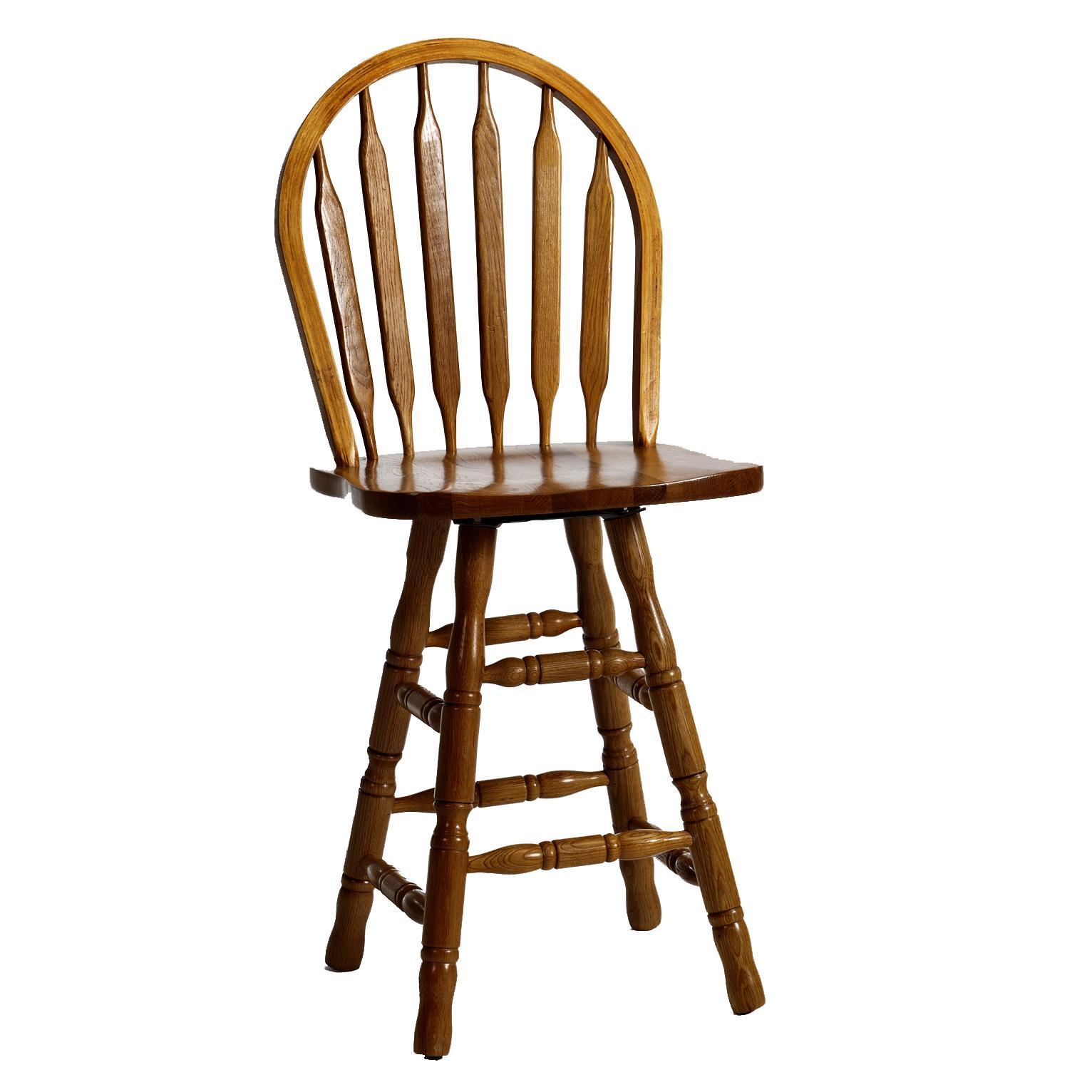 Oak stools top with back